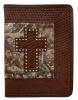 3D Belt Company BBI1 Brown Bible Cover with Tooled Cross and Studs